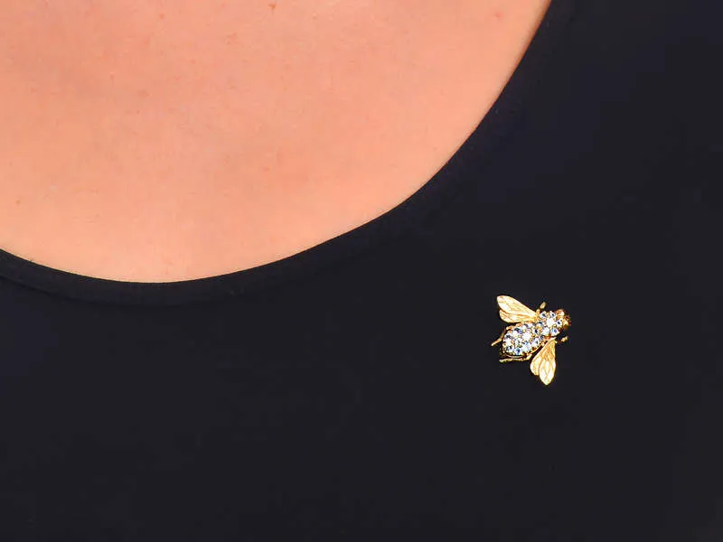 Rosenthal Aquamarine Diamond Bee Brooch