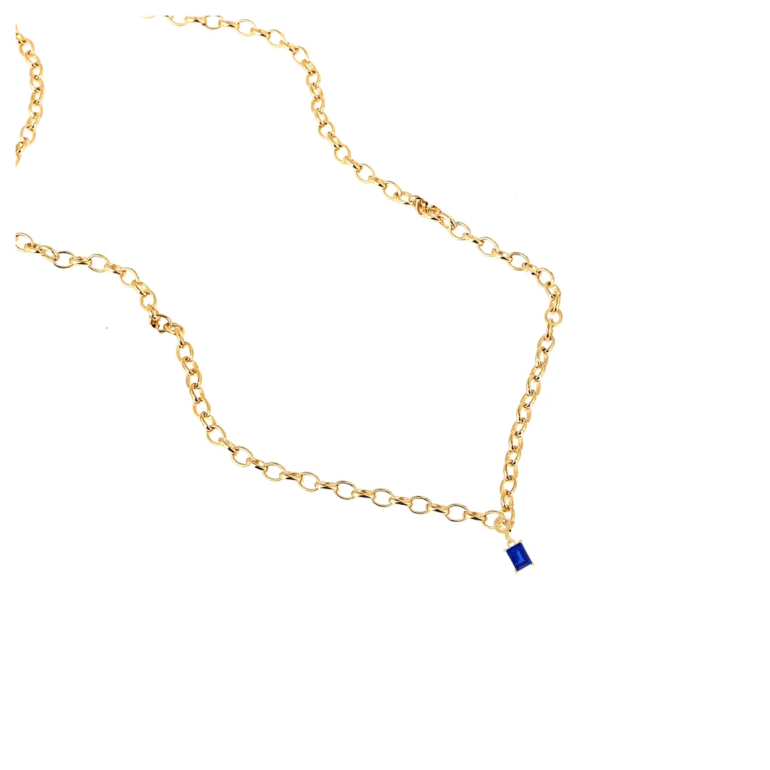 Sapphire Baguette Charms Pendant