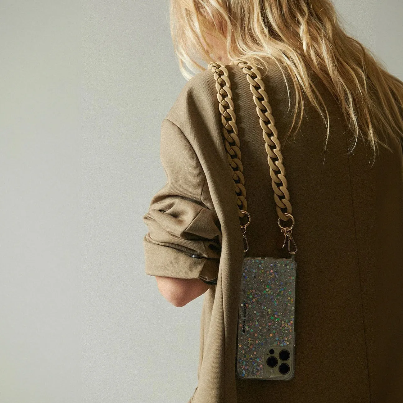 SARAH PHONE CHAIN MATTE BEIGE