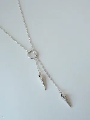 Shell Lariat Necklace: Sterling Silver