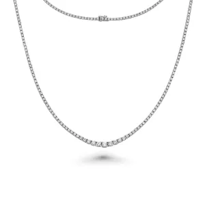 Showroom Collection Riviera Diamond Tennis Necklace (7.00 ct.) 2 mm to 4.5 mm 4-Prongs Setting in 14K Gold