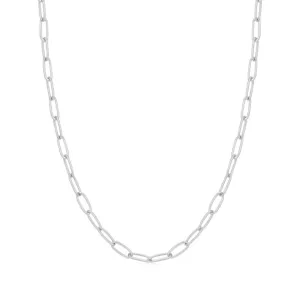 Silver Link Charm Chain Necklace