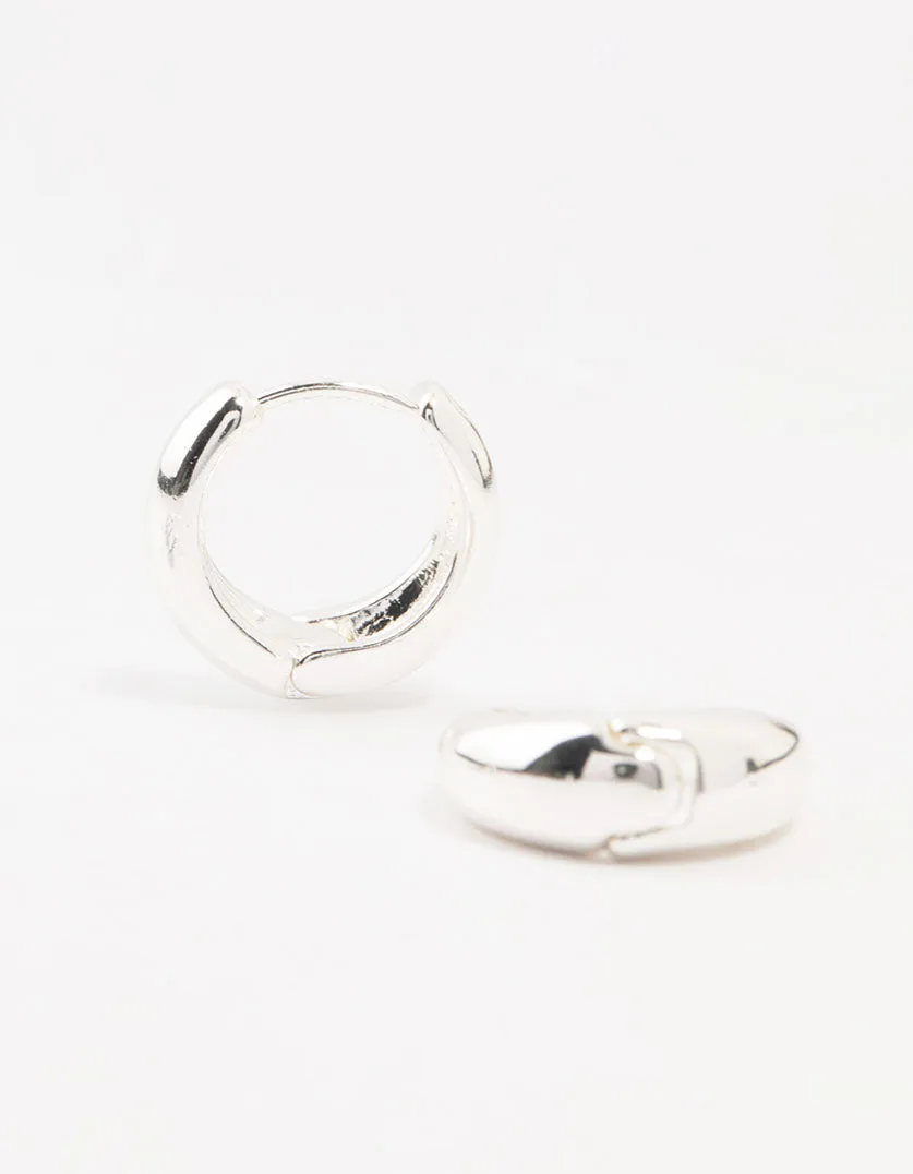 Silver Mixed Simple Stud & Hoop Earrings 3-Pack