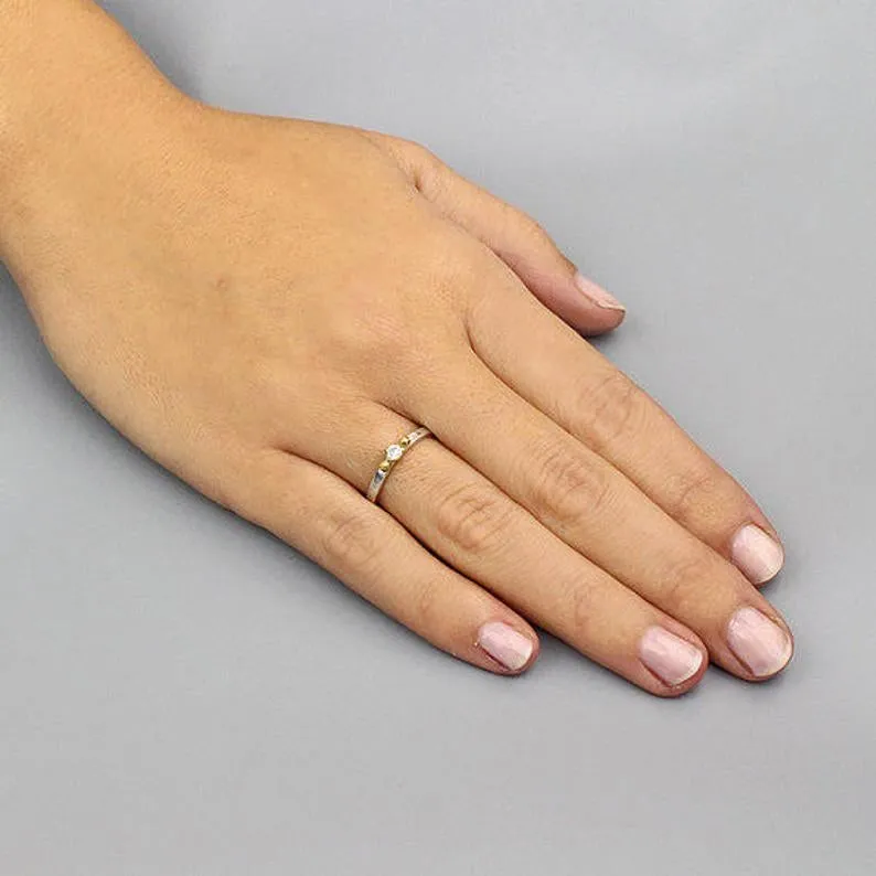 Silver Opal Stacking Rings Set