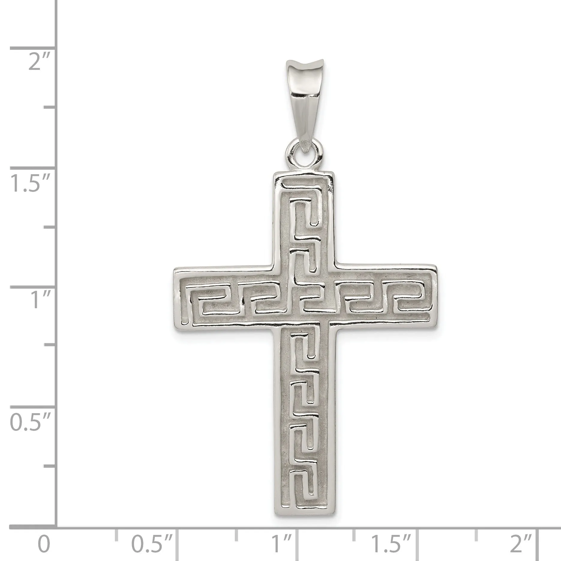 Silver Polish Texture Finish Latin Cross Pendant