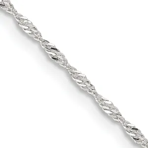 Silver Polished Twisted 1.40mm Singapore Chain