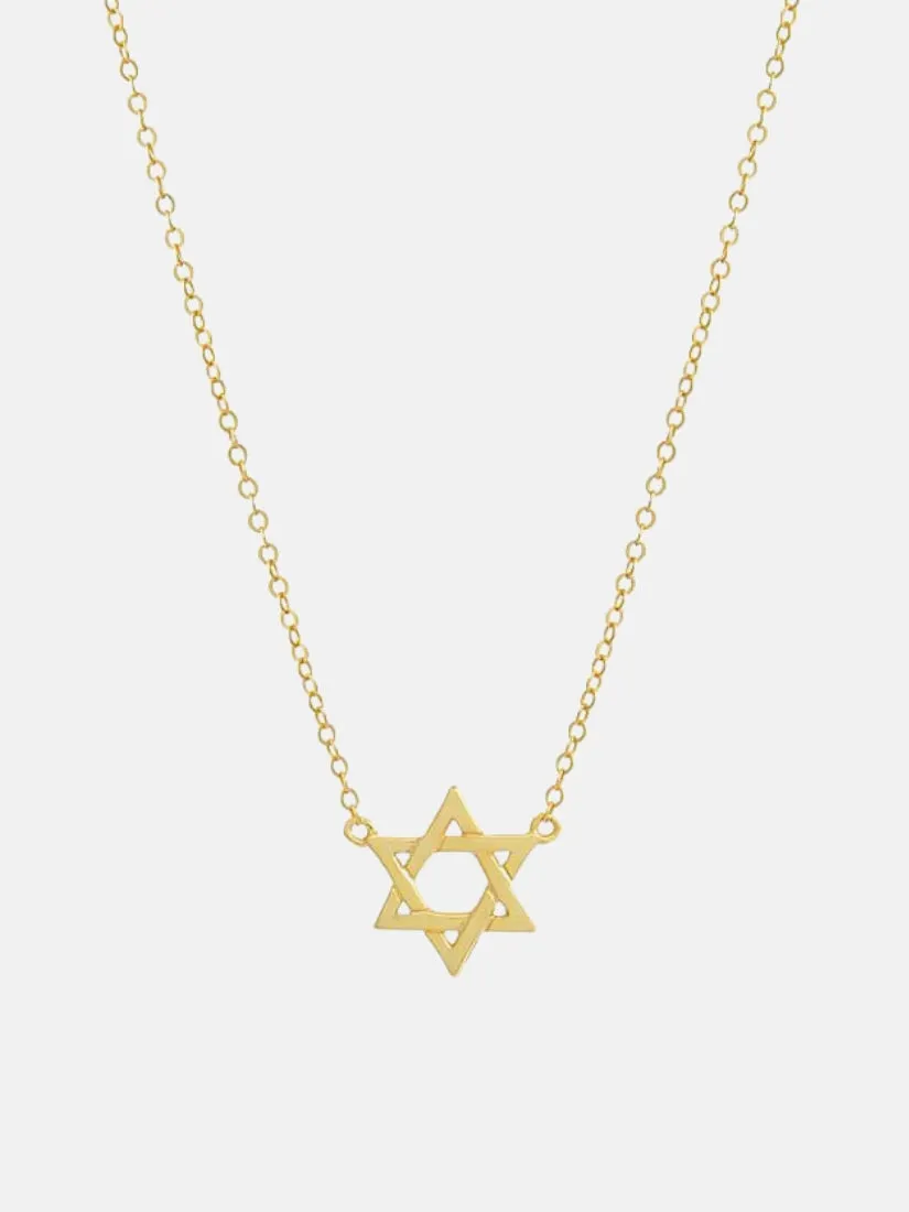 Solid Star Of David Necklace