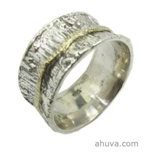 Spinning Contemporary Two Tone Ring