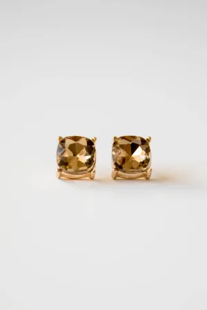 Squared Gem Stud Earrings