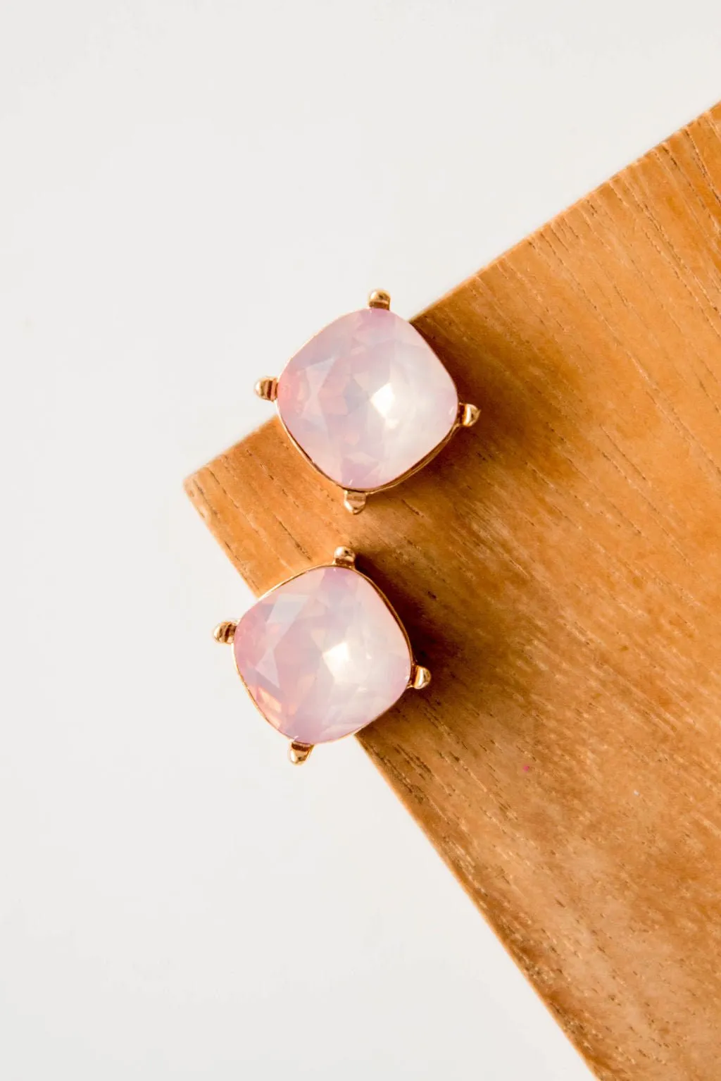 Squared Gem Stud Earrings