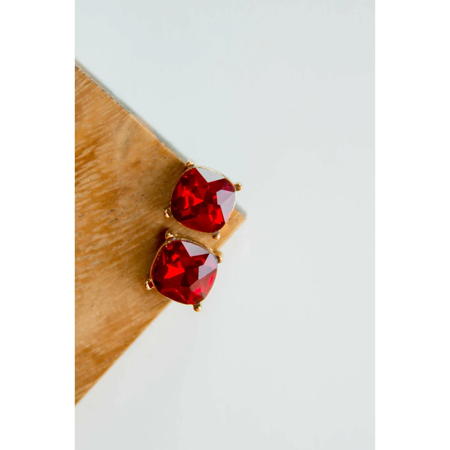 Squared Gem Stud Earrings