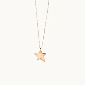 Star Necklace with Crystals, 925 Sterling Silver Necklace, Rose Gold Necklace