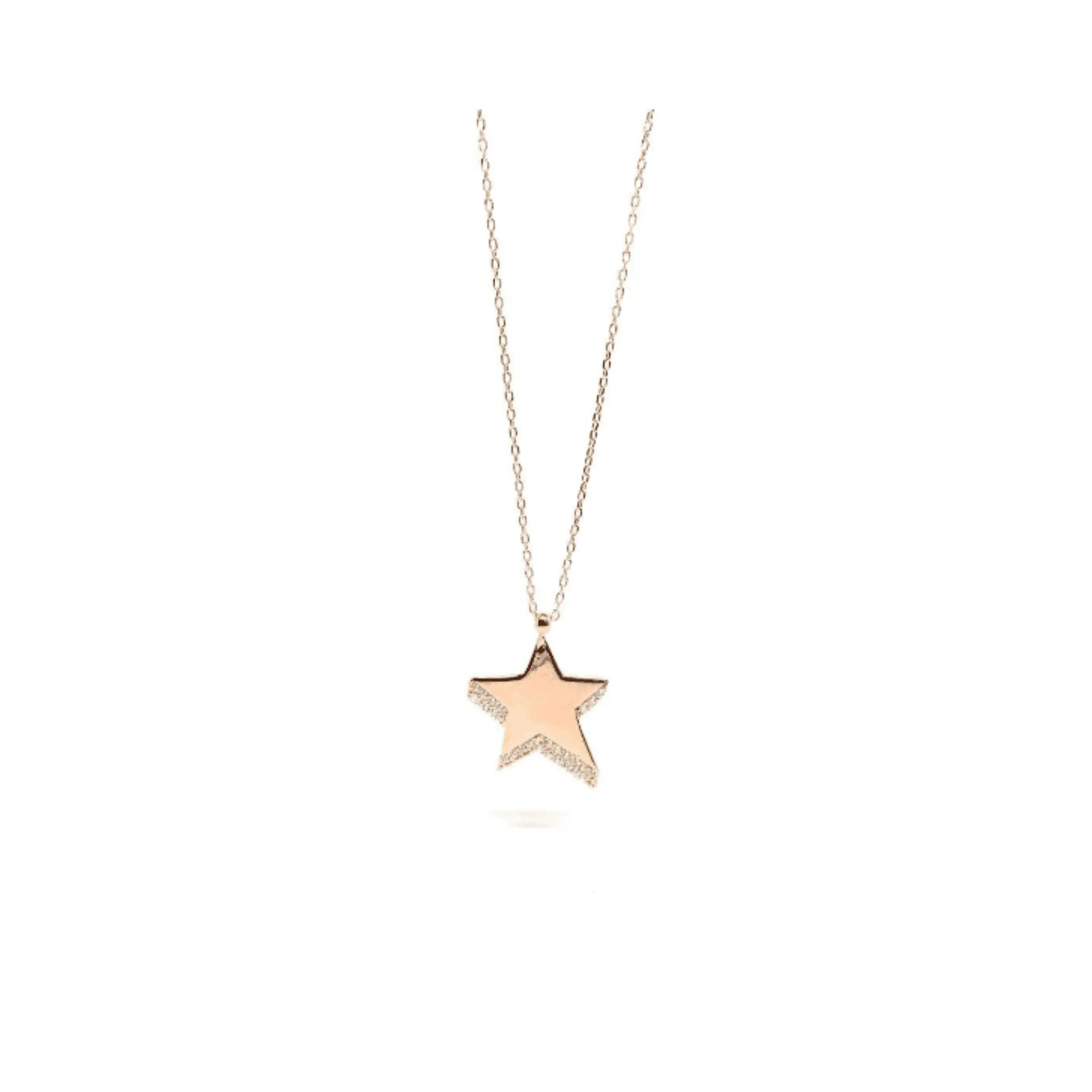 Star Necklace with Crystals, 925 Sterling Silver Necklace, Rose Gold Necklace