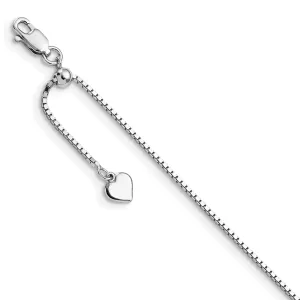 Sterling Silver 11in Adjustable Box Chain