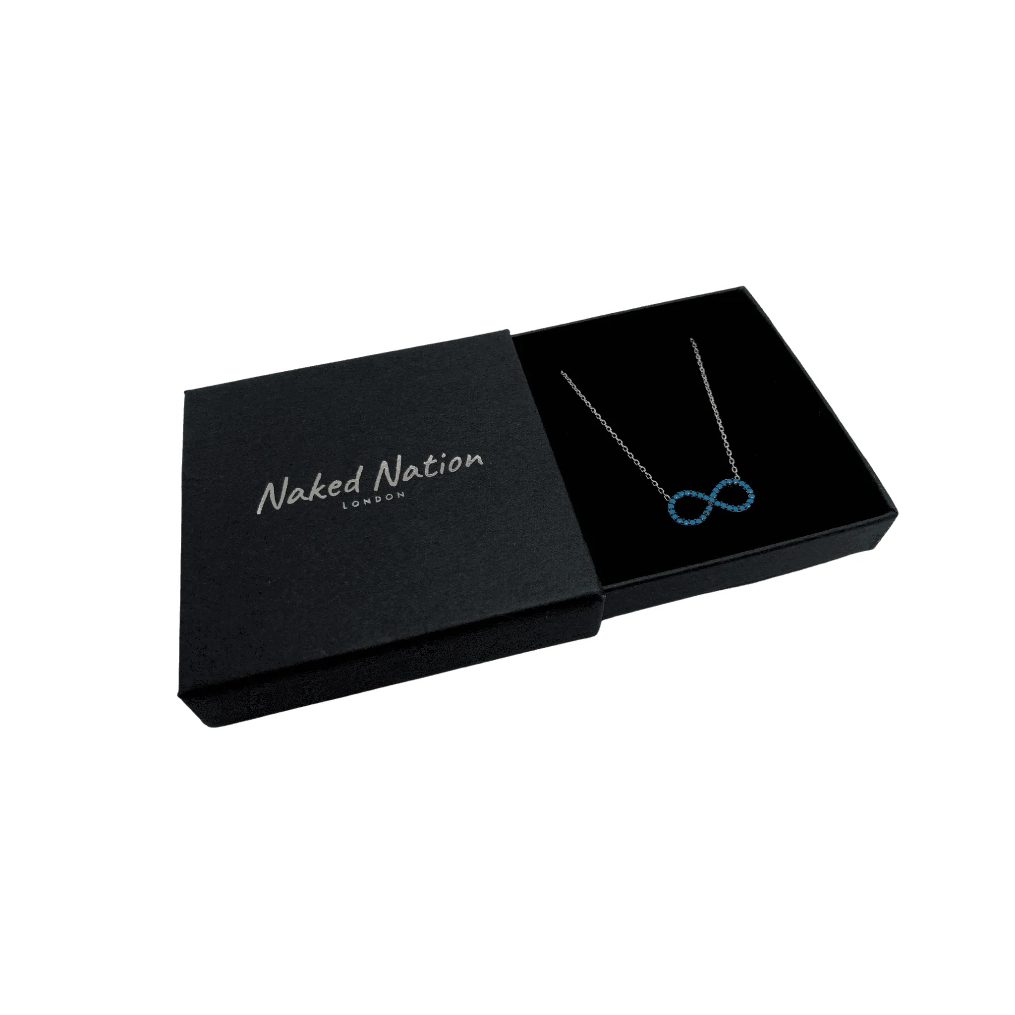 Sterling Silver Blue infinity figure Necklace (Rose Gold & Silver)