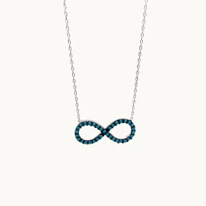 Sterling Silver Blue infinity figure Necklace (Rose Gold & Silver)