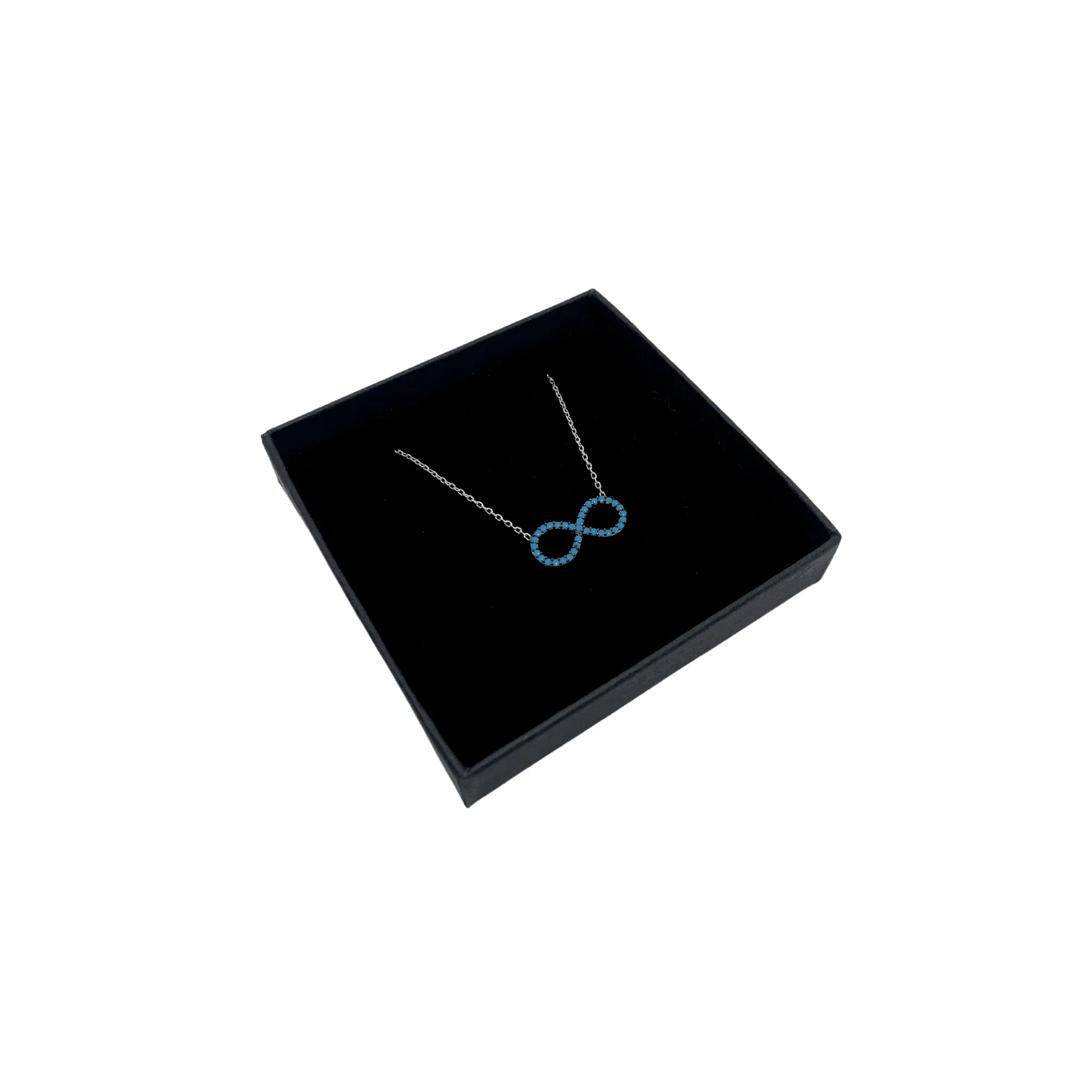 Sterling Silver Blue infinity figure Necklace (Rose Gold & Silver)