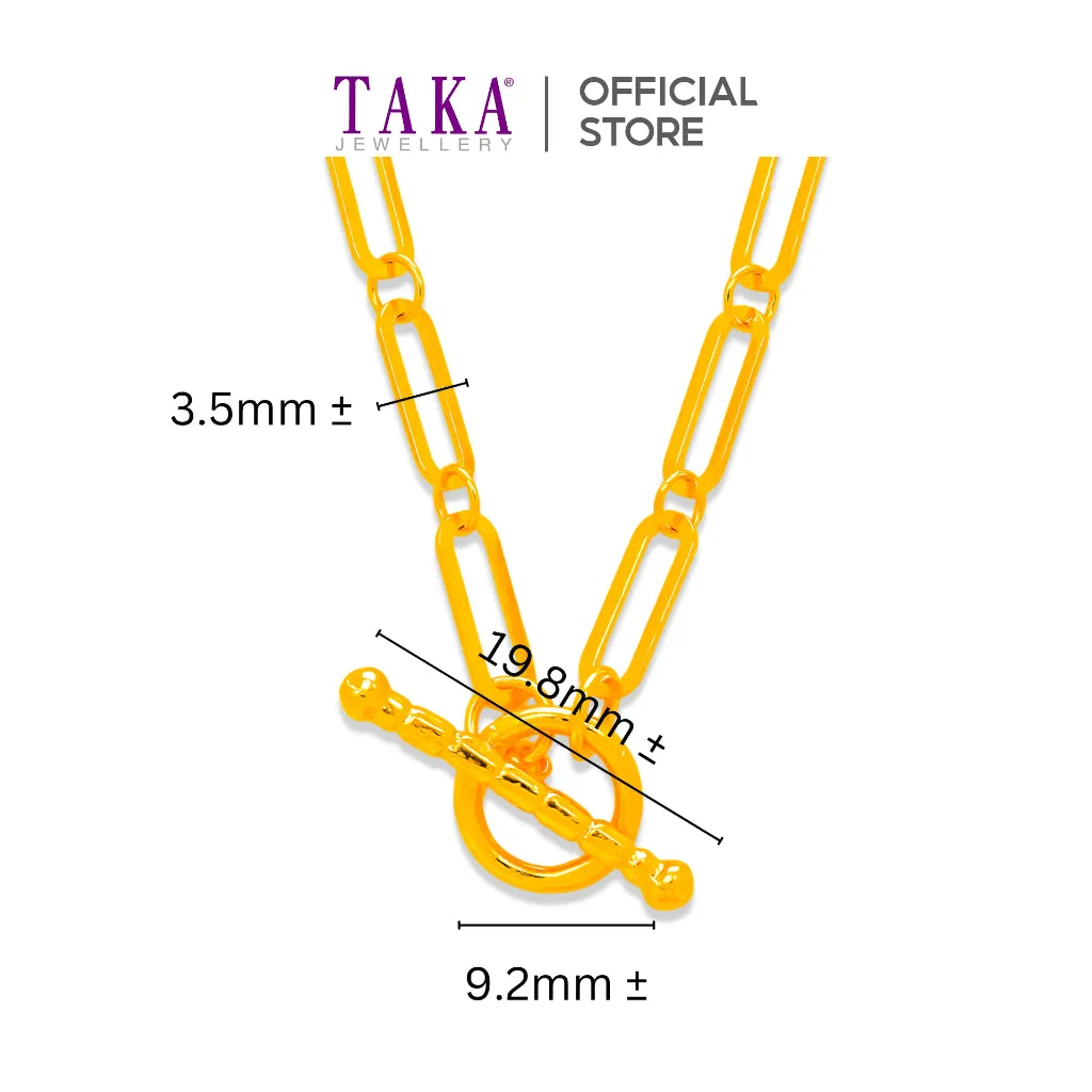 TAKA Jewellery 916 Gold Necklace Bold Oval Link