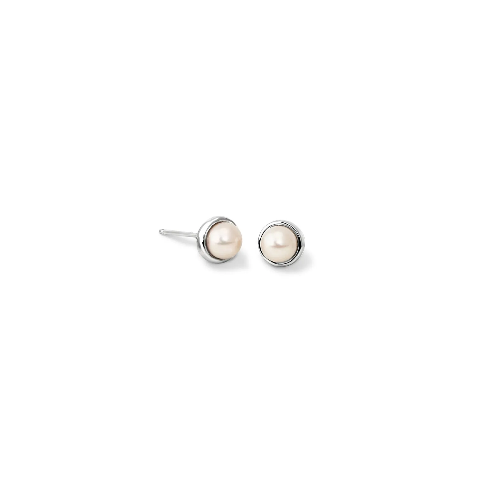 Theresa Stud Earrings White Gold - Pearl