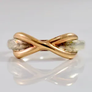 'Tiffany & Co.' Rose Gold and Silver Infinity Ring | SZ 2.5 |