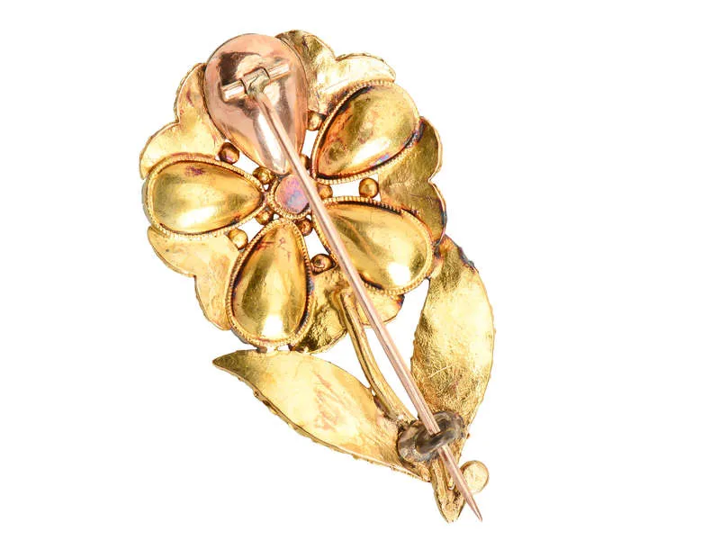 Topaz & Gem Set Georgian Pansy Brooch