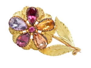 Topaz & Gem Set Georgian Pansy Brooch