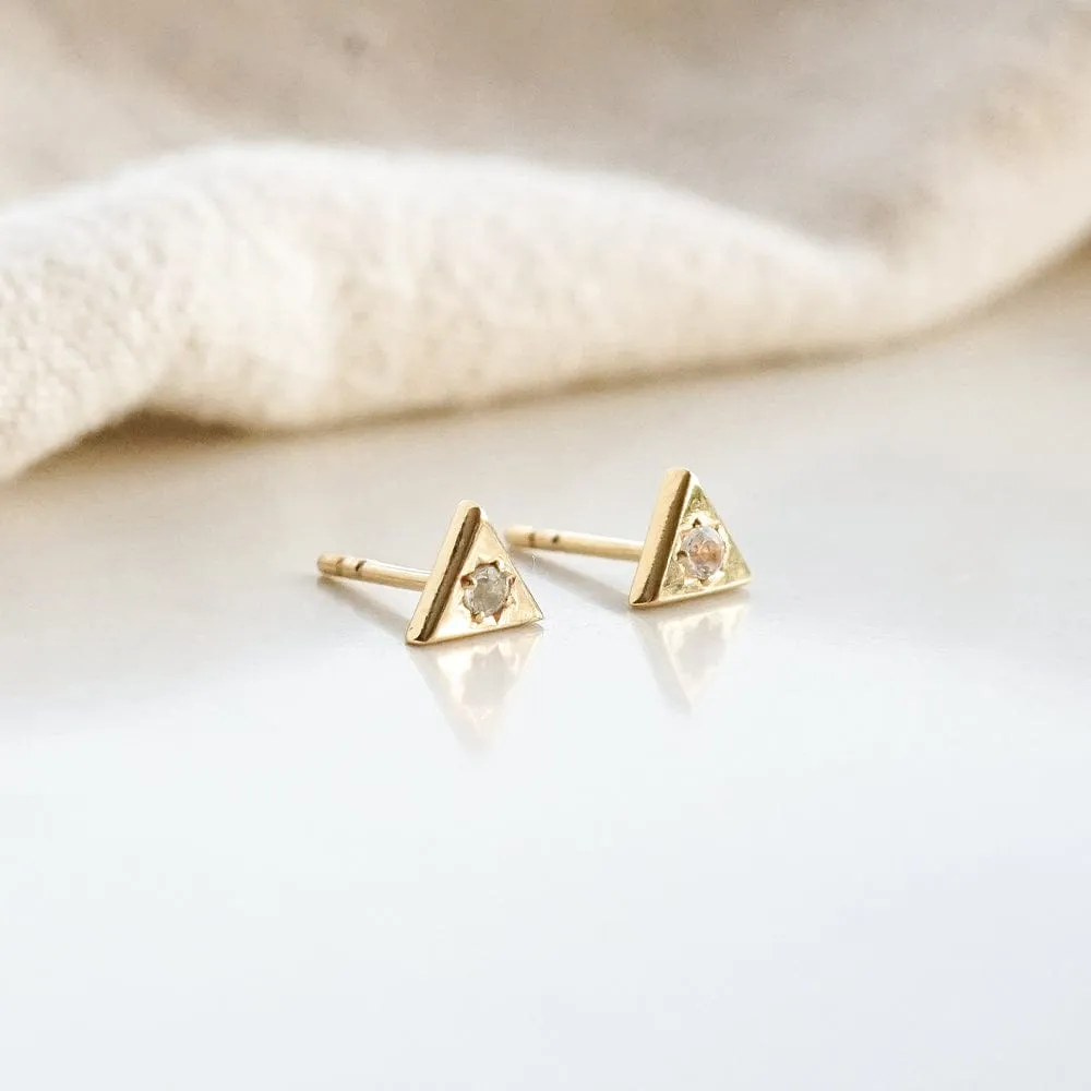 Triangle Sparkle Stud Earrings 18ct Gold Plate