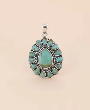 Turquoise and Sterling Silver Teardrop Pendant