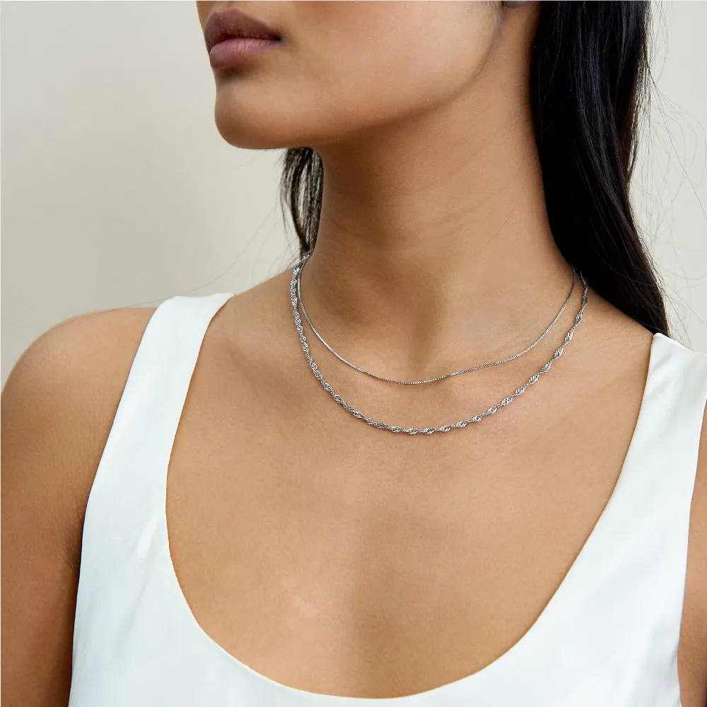 Twist Chain Necklace - Silver