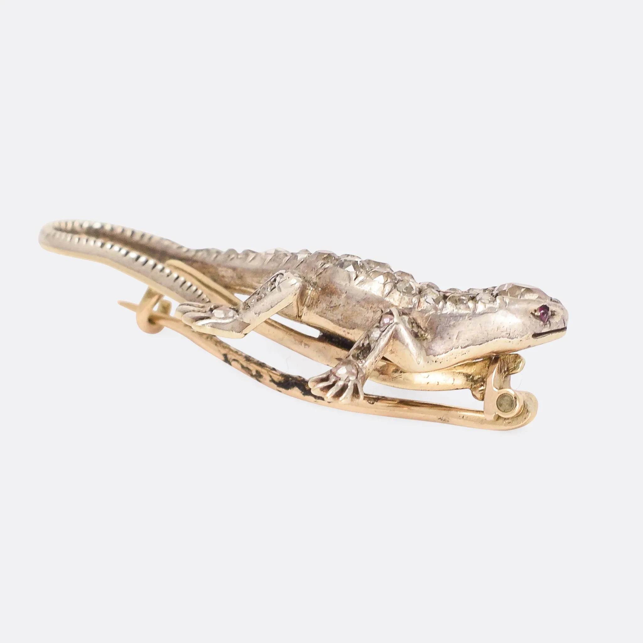 Victorian Diamond Lizard Brooch