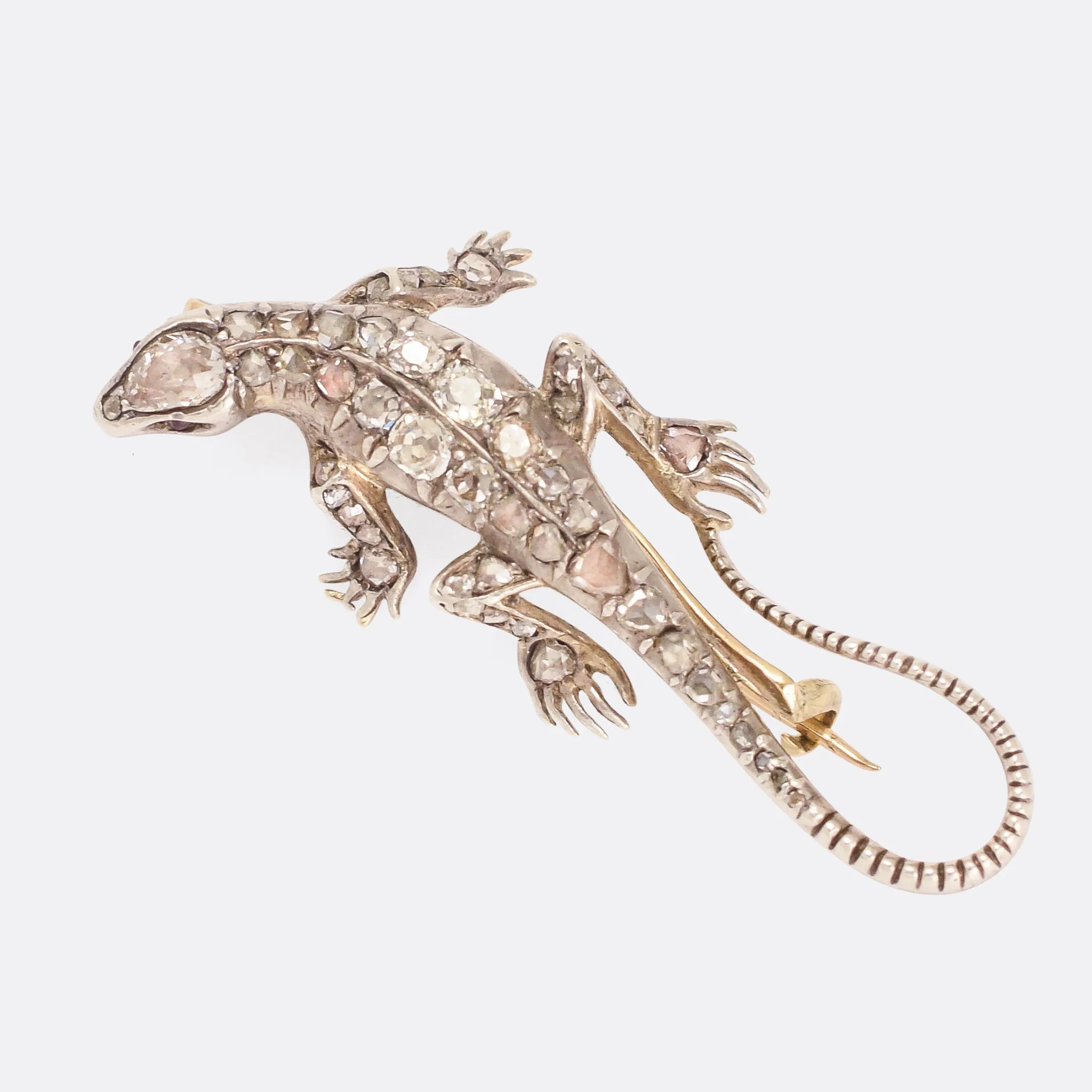 Victorian Diamond Lizard Brooch