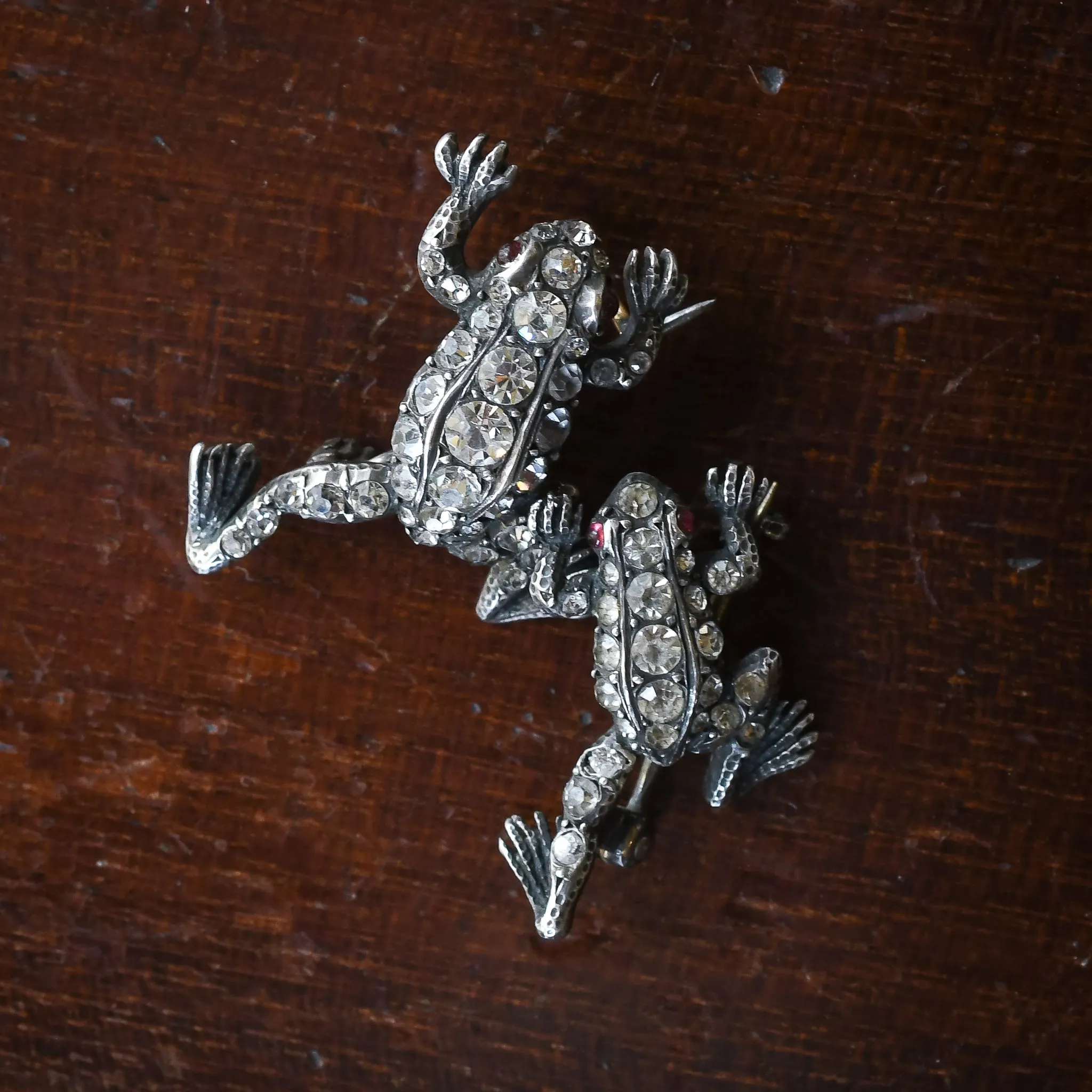 Victorian "Mummy & Baby Frog" Brooches