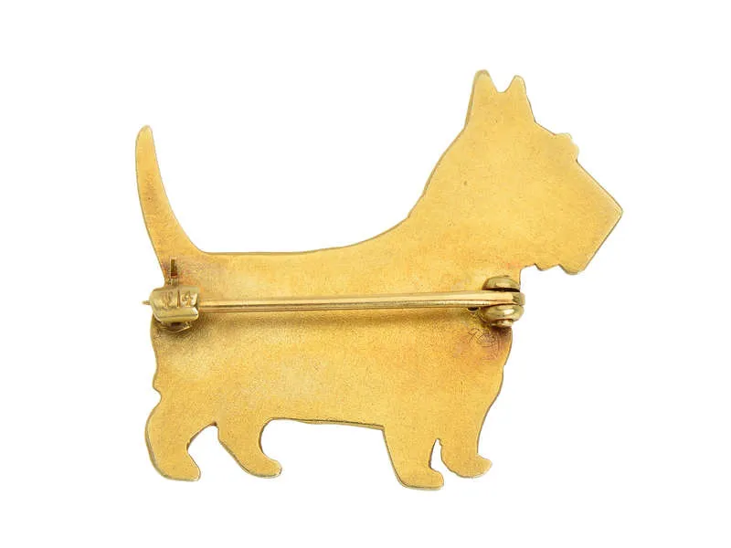 Vintage Sloan & Co. Gold Scottie Dog Brooch