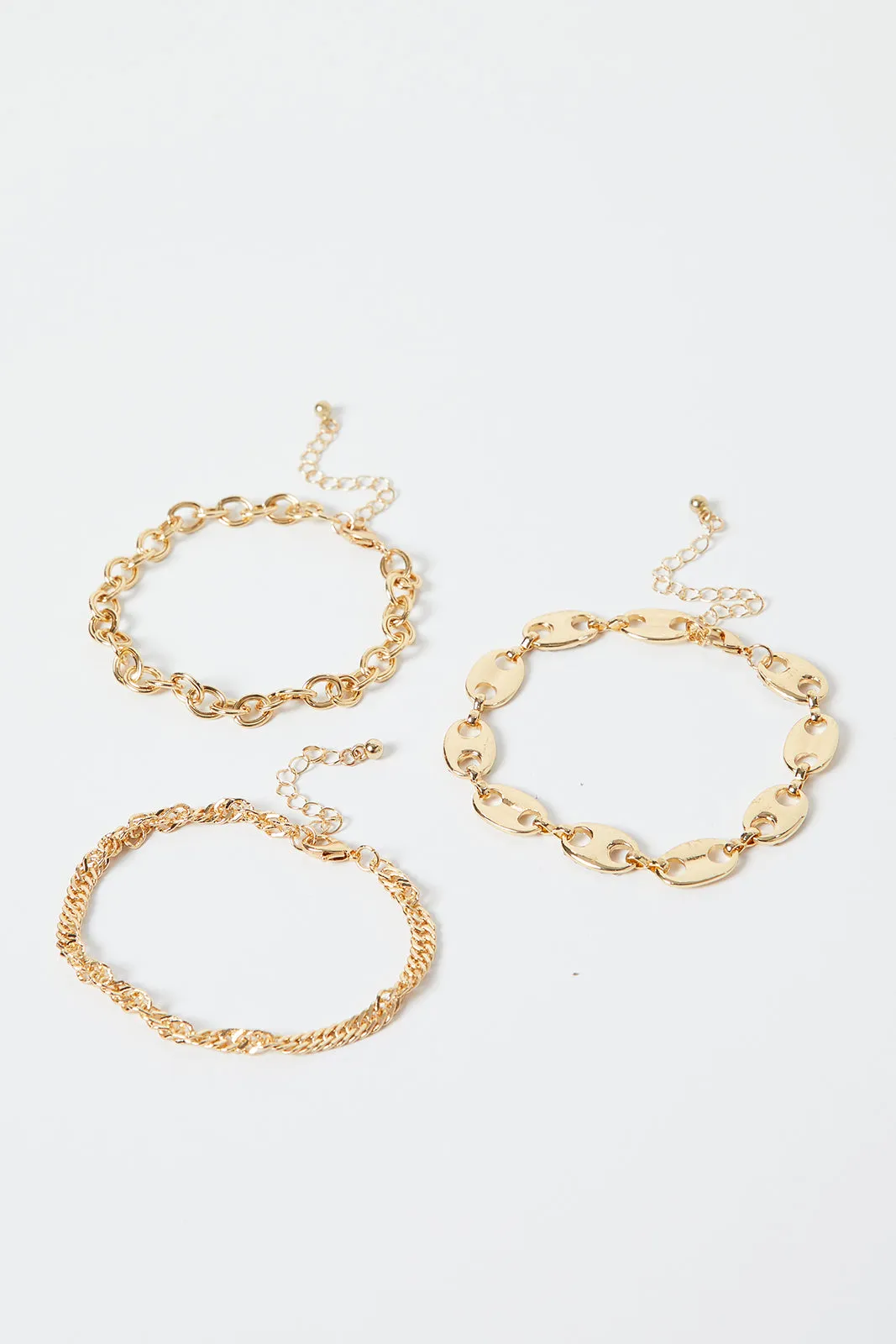 Women Gold Bracelets Set Of (3 Piece)