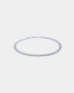 Women's ENES Cuban Link 5mm Anklet White Gold