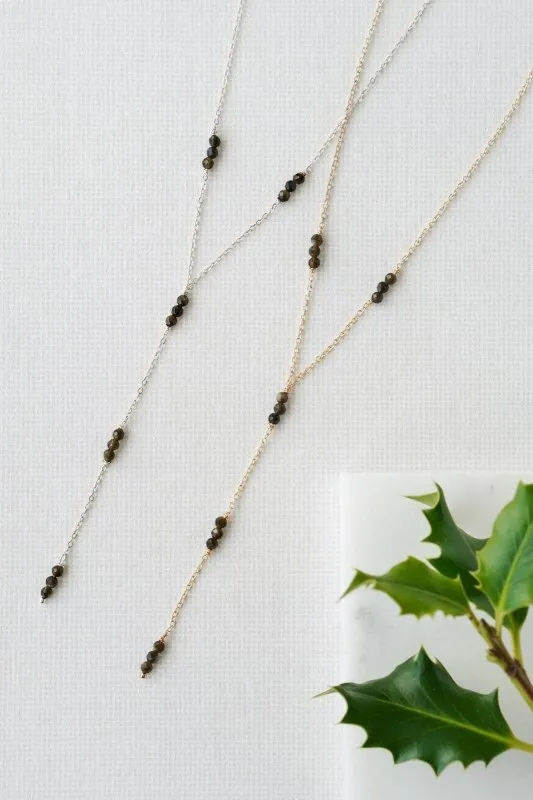 Xander Kostroma - 925 Sterling Silver Black Obsidian Delicate Drop Crystal Necklace - Ideal for Women- Enhances Clarity and Protection - Handcrafted Unique Jewelry - 42cm   Extension - Perfect Gift for Healing and Style