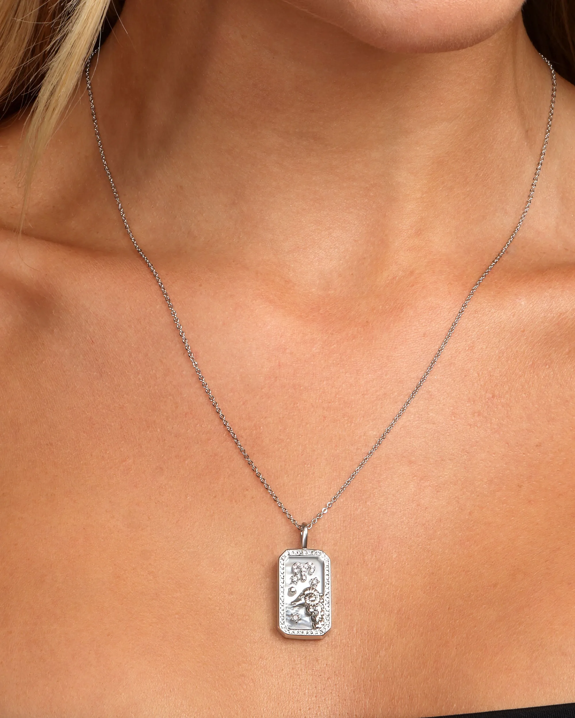 Zodiac Amulet Necklace - Silver